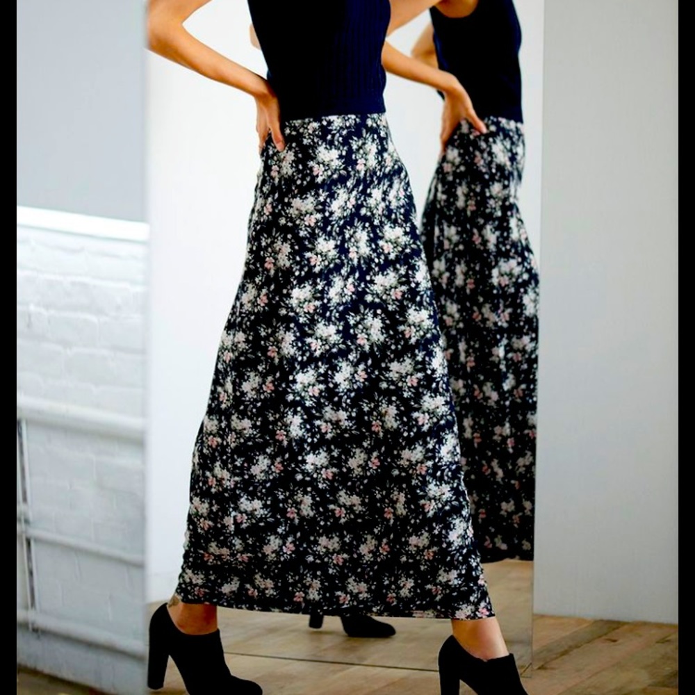 Jelise Long Printed Floral Skirt from Club Monaco, New with Tags